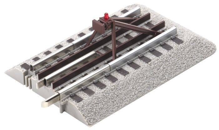 FasTrack(TM) Track w/Roadbed - 3-Rail -- Lighted Bumper 5′ 12.7cm pkg(2), O, Lionel 612035
