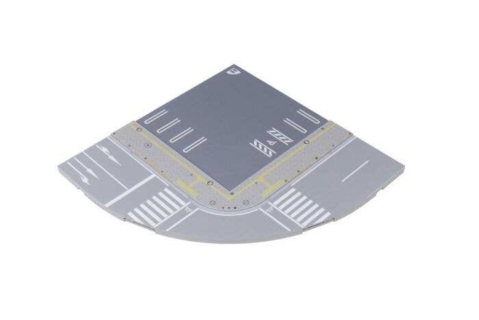 Street Plate for Unitram Track -- Quarter Circle Inner Road Plate with Printed Street Markings, N, Kato USA Inc 41101