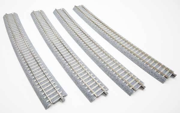 Code 83 Concrete Tie Large-Radius Curve Track - Unitrack -- 63-1/4′ 1606mm, 11.25 Degree Section, HO, Kato USA Inc 2331