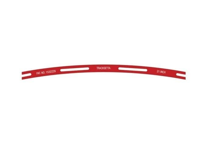 Tracksetta Track Laying Template -- 21′ 53.3cm Radius Curve, N, Peco NT21