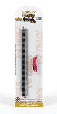 E-Z Track(R) w/Nickel Silver Rail & Gray Roadbed -- 10′ Straight w/Under-Track Power Connecto, N, Bachmann Industries 44897