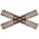 Code 55 Track w/Nickel-Silver Rail & Brown Ties -- 45-Degree Crossing, N, Atlas Model Railroad Co. 2043