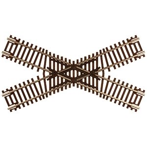 Code 55 Track w/Nickel-Silver Rail & Brown Ties -- 45-Degree Crossing, N, Atlas Model Railroad Co. 2043
