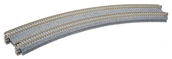 CT Double Track Superelevated Curve Track -- Radius 45 degrees, 15`/19` (381mm/414mm) pkg(2), N, Kato USA Inc 20181