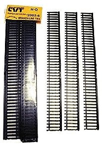 CVT Tie Strip Sampler - 12` sections - pkg(6) -- Branchline 8` Long Ties, HO, Central Valley 20026
