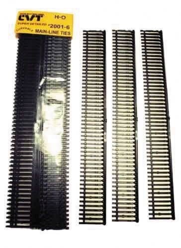 CVT Tie Strip Sampler pkg(6) -- Mainline 9′ Long Ties, HO, Central Valley 20016
