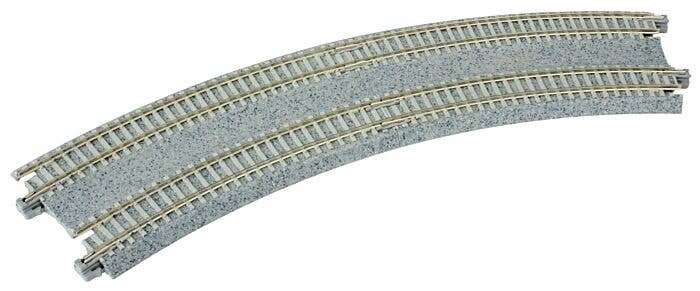 Unitrack CT Double-Track Superelevated Curve Easment -- 1 Each Left & Right, 22.5 Degrees, 11/12-3/8, N, Kato USA Inc 20184