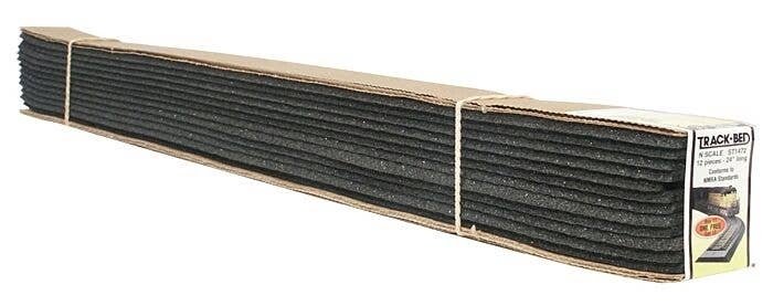 Track-Bed Roadbed Material -- Standard Track Profile pkg(12), N, Woodland Scenics 1472