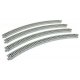 Curved Roadbed Track Section - Unitrack -- 45-Degree, 13-3/4′ 348mm Radius pkg(4), N, Kato USA Inc 20132