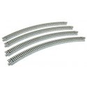 Curved Roadbed Track Section - Unitrack -- 45-Degree, 13-3/4′ 348mm Radius pkg(4), N, Kato USA Inc 20132