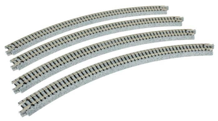 Curved Roadbed Track Section - Unitrack -- 45-Degree, 13-3/4′ 348mm Radius pkg(4), N, Kato USA Inc 20132