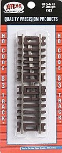 Code 83 Snap Track - Straight Sections -- 2′ 5.1cm pkg(4), HO, Atlas Model Railroad Co. 525
