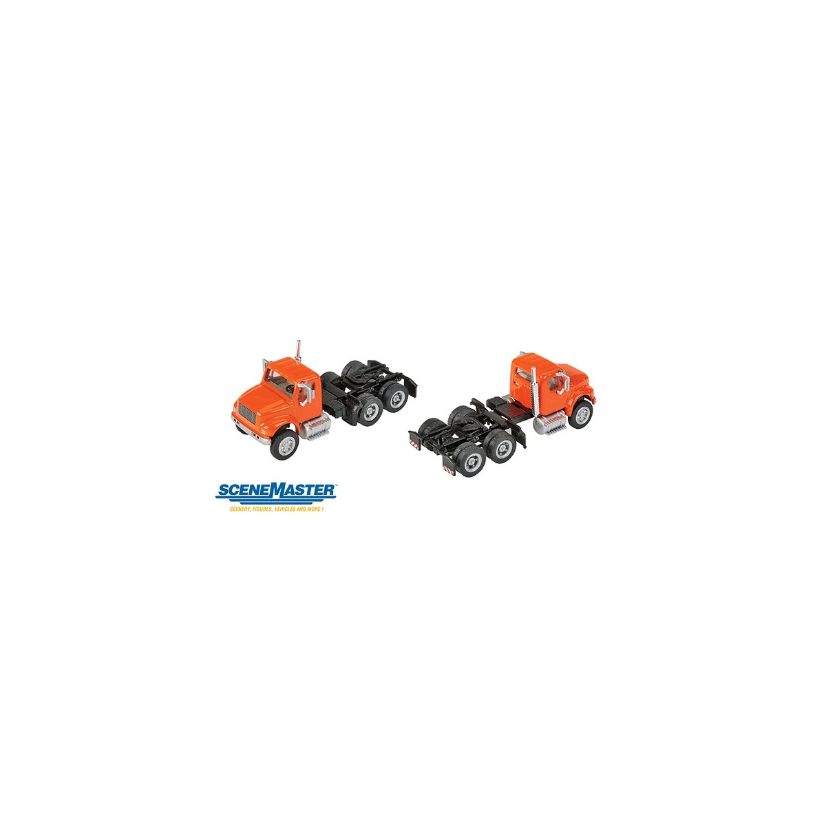 International(R) 4900 Dual-Axle Semi Tractor Only - Assembled -- Orange, HO, Walthers SceneMaster 11183