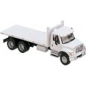 International(R) 7600 3-Axle Flatbed Truck - Assembled -- White with Railroad Maintenance-o, HO, Walthers SceneMaster 11650