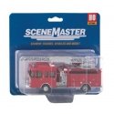 Heavy-Duty Fire Department Ladder Truck - Assembled -- Red, HO, Walthers SceneMaster 13801