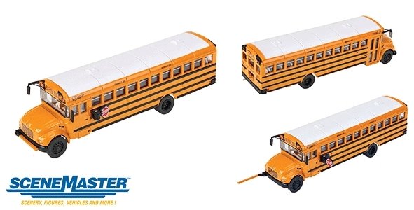 International(R) CE School Bus - Assembled -- Yellow, White, HO, Walthers SceneMaster 11701