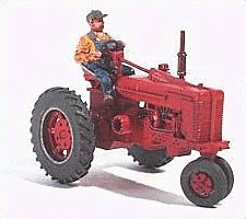 Farm Machinery -- `Red` Super M-TA Tractor with Farmer Figure - Kit, HO, GHQ 60001