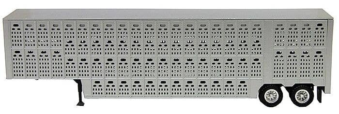 48′ Livestock Trailer - Assembled -- Silver, HO, Herpa Models 5354