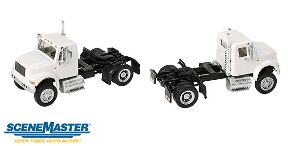International(R) 4900 Single-Axle Semi Tractor Only - Assembled -- White, HO, Walthers SceneMaster 11190