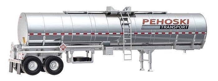Chemical Tank Trailer - Assembled -- Pehoski Transport, HO, Walthers SceneMaster 12351