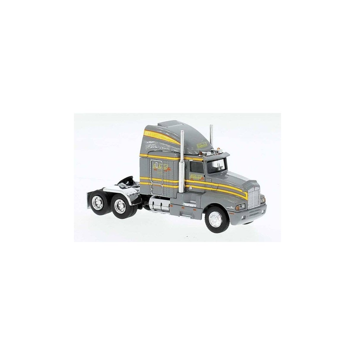 1984 Kenworth T600 Sleeper-Cab Tractor Only - Assembled -- Friderici (gray, yellow), HO, Brekina Automodelle 85929
