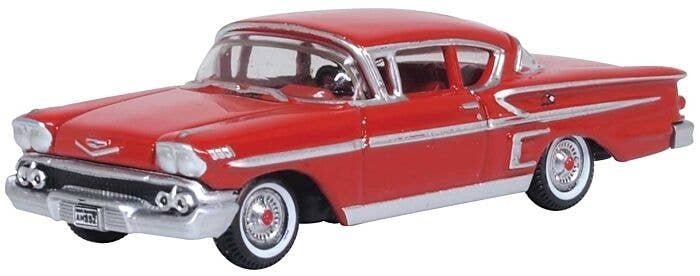 1958 Chevrolet Impala Sport Coupe - Assembled -- Rio Red, HO, Oxford Diecast 87CIS58003