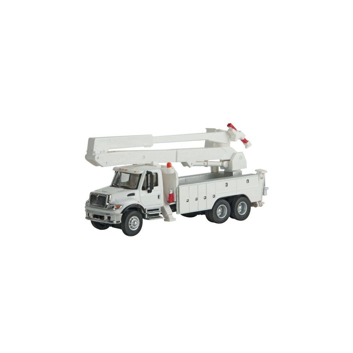 International(R) 7600 Utility Truck w/Bucket Lift - Assembled -- White, Railroad Maintenanc, HO, Walthers SceneMaster 11753