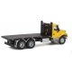 International(R) 7600 3-Axle Flatbed Truck - Assembled -- Yellow Cab, Black Flatbed, HO, Walthers SceneMaster 11653