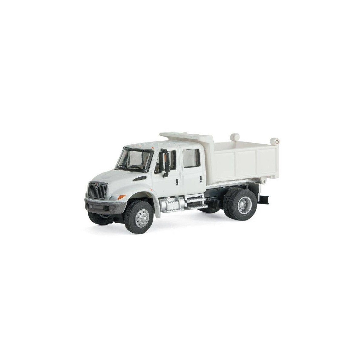 International(R) 4300 Crew Cab Dump Truck - Assembled -- White w/Railroad Maintenance-of-Wa, HO, Walthers SceneMaster 11634