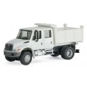 International(R) 4300 Crew Cab Dump Truck - Assembled -- White w/Railroad Maintenance-of-Wa, HO, Walthers SceneMaster 11634