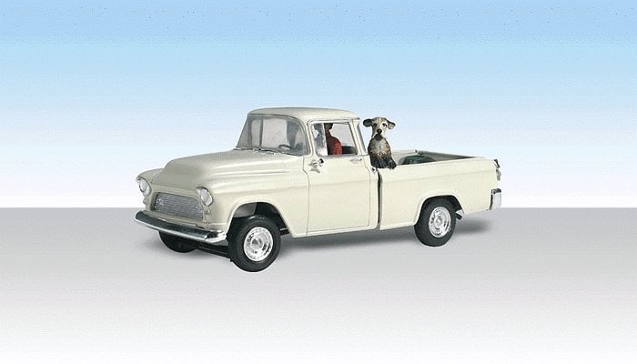 Hall & Duke - Assembled - AutoScenes(R) -- Pickup Truck & 2 Figures, HO, Woodland Scenics 5521