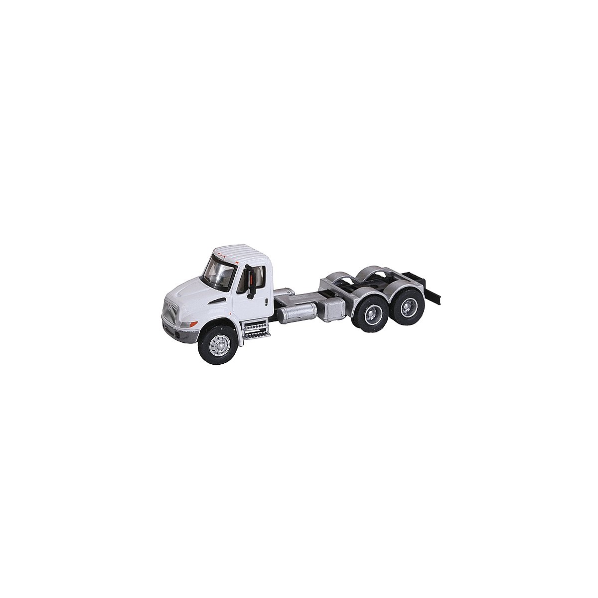 International(R) 4300 Dual-Axle Semi Tractor Only - Assembled -- White Cab, Black Chassis, HO, Walthers SceneMaster 11530