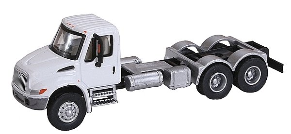 International(R) 4300 Dual-Axle Semi Tractor Only - Assembled -- White Cab, Black Chassis, HO, Walthers SceneMaster 11530