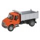 International(R) 4300 Single-Axle Dump Truck - Assembled -- Orange Cab, Silver Dump Bed, HO, Walthers SceneMaster 11633
