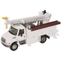 International(R) 4300 Utility Truck w/Drill - Assembled -- White (Includes Utility Company , HO, Walthers SceneMaster 11734