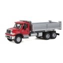 International(R) 7600 3-Axle Heavy-Duty Dump Truck - Assembled -- Red Cab, Silver Dump Body, HO, Walthers SceneMaster 11662