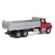 International(R) 7600 3-Axle Heavy-Duty Dump Truck - Assembled -- Red Cab, Silver Dump Body, HO, Walthers SceneMaster 11662