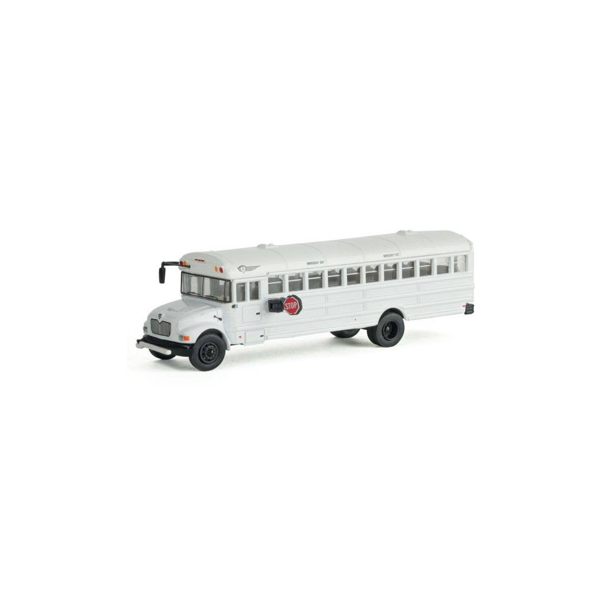 International(R) MOW Crew Bus - Assembled -- White, Railroad Maintenance-of-Way Logo Decals, HO, Walthers SceneMaster 11702