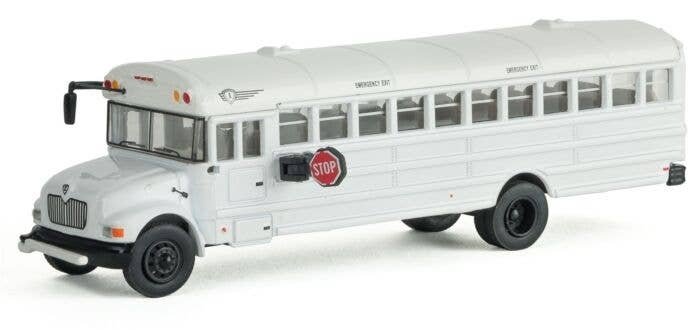 International(R) MOW Crew Bus - Assembled -- White, Railroad Maintenance-of-Way Logo Decals, HO, Walthers SceneMaster 11702