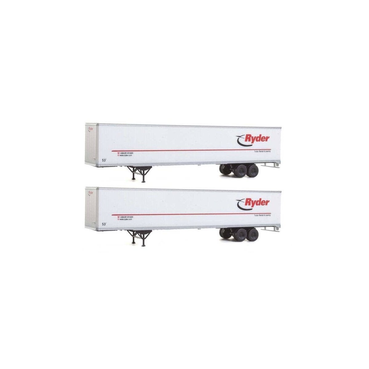 53′ Stoughton Trailer 2-Pack - Assembled -- Ryder, HO, Walthers SceneMaster 2455