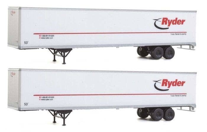 53′ Stoughton Trailer 2-Pack - Assembled -- Ryder, HO, Walthers SceneMaster 2455