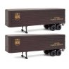 35′ Fluted-Side Trailer 2-Pack - Assembled -- United Parcel Service (1950s-1960s brown, gold, HO, Walthers SceneMaster 2428