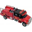 International(R) 7600 2-Axle Crew-Cab Brush Fire Truck - Assembled -- Red, Black, HO, Walthers SceneMaster 11920