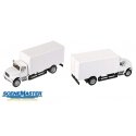 International(R) 4900 Single-Axle Box Van - Assembled -- White Cab & Box, HO, Walthers SceneMaster 11290