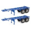 20′ Container Chassis (2-Pack) -- Blue, HO, Walthers SceneMaster 4501