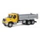 International(R) 7600 3-Axle Heavy-Duty Dump Truck - Assembled -- Yellow Cab, Silver Dump B, HO, Walthers SceneMaster 11663