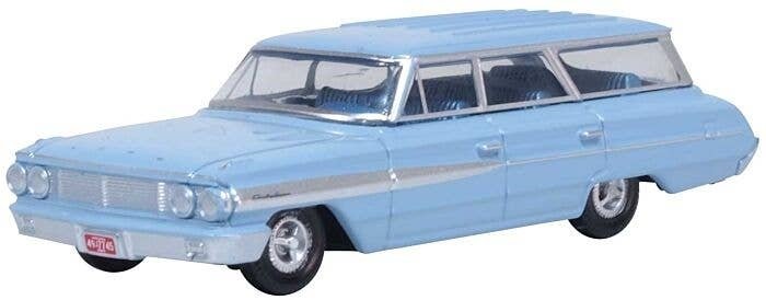 1964 Ford Country Sedan Station Wagon - Assembled -- Skylight Blue, HO, Oxford Diecast 87FC64001
