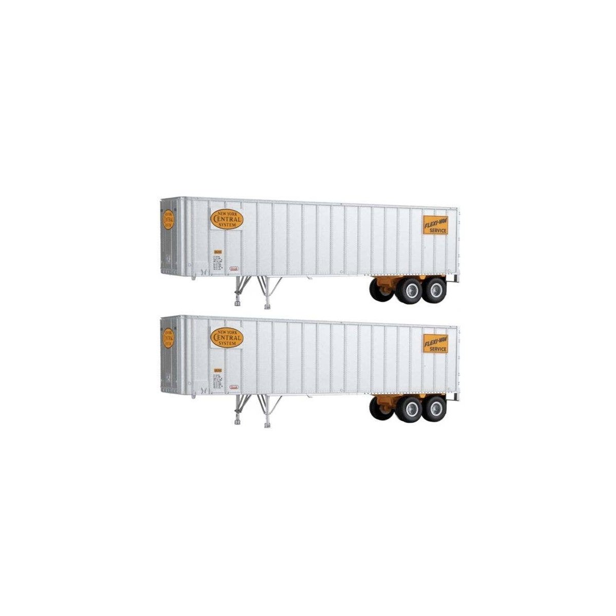 Flexi-Van 40′ Trailer 2-Pack - Assembled -- New York Central 1 (Yellow Logo Flexi-Van Placar, HO, Walthers SceneMaster 2606