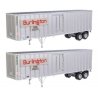 Flexi-Van 40′ Trailer 2-Pack - Assembled -- Chicago, Burlington & Quincy (Large Name Placard, HO, Walthers SceneMaster 2600