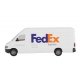 Delivery Van - Assembled -- FedEx Express (white, purple, orange), HO, Walthers SceneMaster 12203
